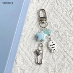 Keychain móc khoá hình cá ngôi sao, móc treo điện thoại